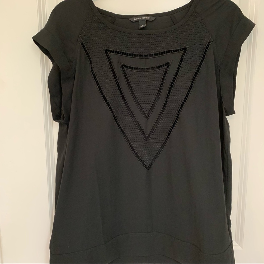 Banana Republic Cap Sleeve Black Blouse • Size Small